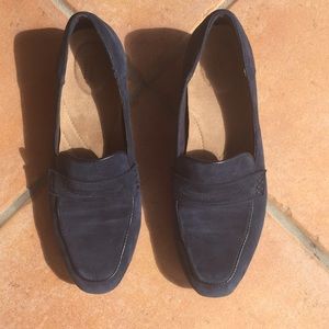 Navy Blue Brushed Suede Clarks Artisan Loafers